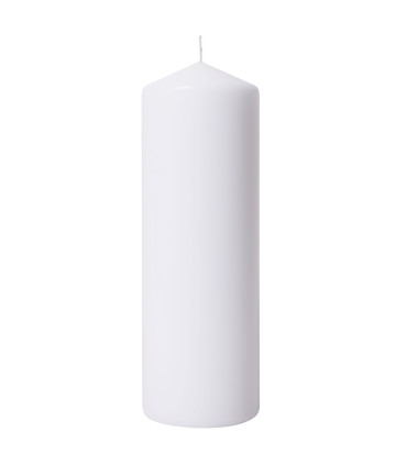 Vela Pilar 10 x 30 cm Blanca