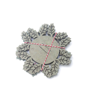 Posavasos Muérdago de Tela Fieltro 15 cm Alparamis x 4