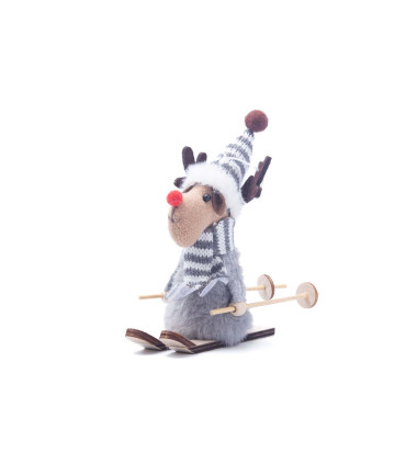 Adorno de Reno con Esquís 14 cm Alparamis