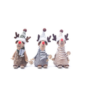 Adorno de Reno con Esquís 14 cm Alparamis