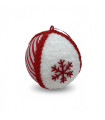 Bola Navideña de Peluche Blanca y Roja 10 cm Alparamis