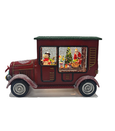 Adorno de Auto con Santa y Snowman con LED 25 x 14 cm Alparamis