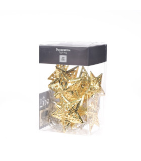 Guirnalda de 10 Estrellas LED 4 cm Doradas Alparamis