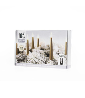 Vela LED dorada x 10 Alparamis