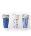 12 Paquetes De 8 Vasos Azules
