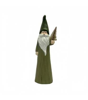 Adorno de Navidad Santa de Cerámica con Árbol 33 cm Alparamis