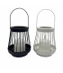 Farol Negro 18 cm con Vela Pilar LED Alparamis