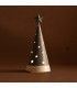 Adorno de Pino Gris con Estrellas con Luz 30 cm Alparamis