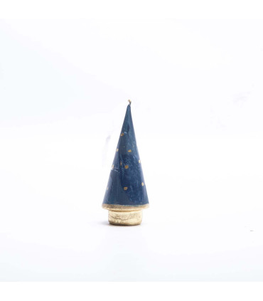Adorno de Pino con Copos Azul 10 cm Alparamis