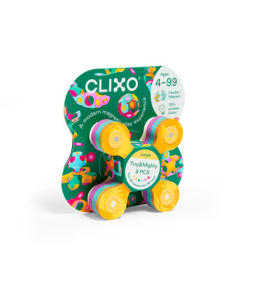 Exhibidor Clixo Tiny and Mighty 9 Piezas Mix 6 Brillo y 6 Aves