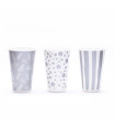 12 Paquetes De 8 Vasos Plateados