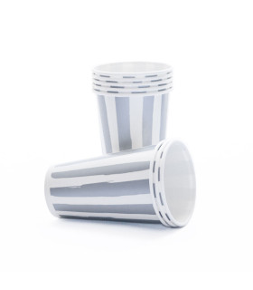 12 Paquetes De 8 Vasos Plateados