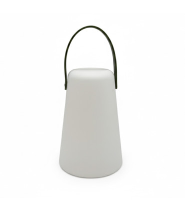 Lámpara LED Blanca con Manija Verde Oliva 20 cm Alparamis