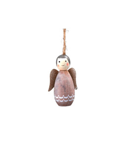 Adorno de Madera Ángel Rosa Dior 8 cm Alparamis