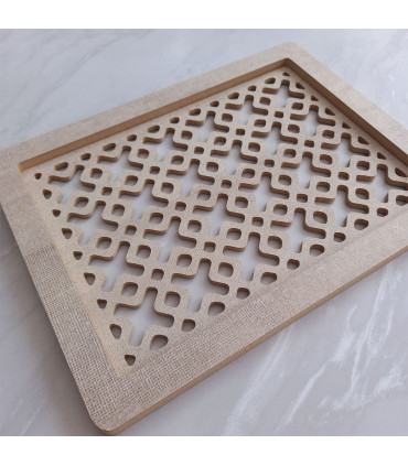 Bandeja Rectangular de Madera Calada 37 x 28 cm