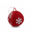 Bola Navideña de Peluche Roja y Blanca 10 cm Alparamis