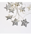 Guirnalda de 10 Estrellas LED 4 cm Plateadas Alparamis