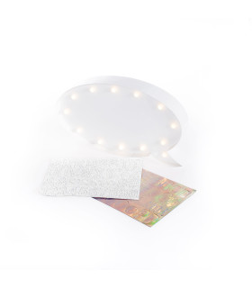 Globo de diálogo con letras y LED Alparamis