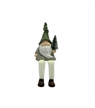 Adorno de Navidad Santa Verde Sentado 14 cm Alparamis