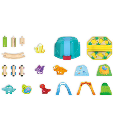Set Balde Tren de Dinosaurios Hape