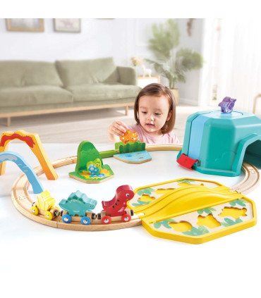 Set Balde Tren de Dinosaurios Hape
