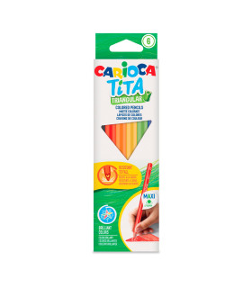 Lápices Tita Triangular de Colores Carioca x 6