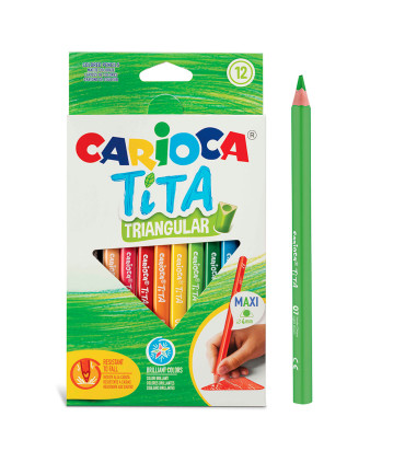 Lápices Tita Triangular de Colores Carioca x 12