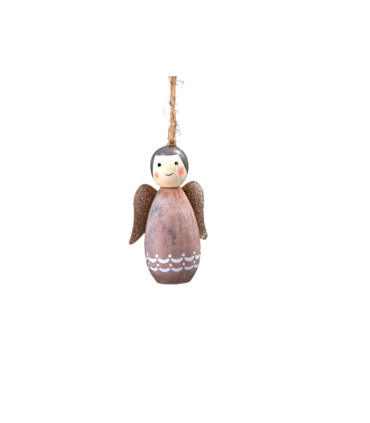 Adorno de Madera Ángel Rosa Dior 8 cm Alparamis