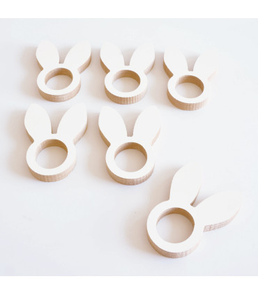 Portaservilletas de Madera Conejo de Pascua x 4