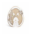 Adorno de Madera de Huevo con Conejo de Pascua Calado