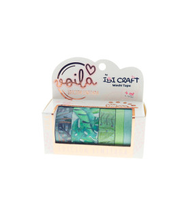 Washi Tape Box 5 Rollos de 4 m Leaves Edition Ibicraft