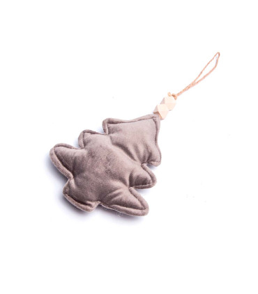 Adornos Navideños Colgantes de Tela 17 cm x 2 Gris Alparamis