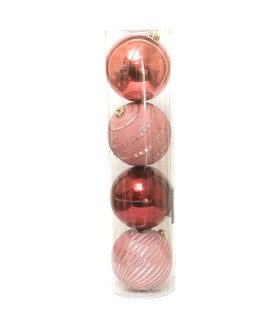 Bolas Rosas de 15 cm x 4 Alparamis