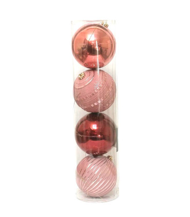 Bolas Rosas de 15 cm x 4 Alparamis