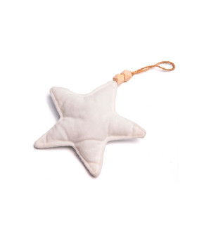 Adornos Navideños Colgantes de Tela 17 cm x 2 Crema Alparamis
