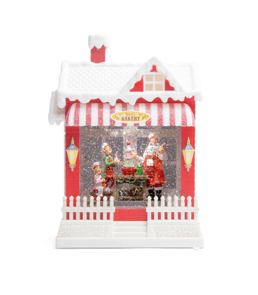 Adorno de Casita de Santa con LED 25 cm Alparamis