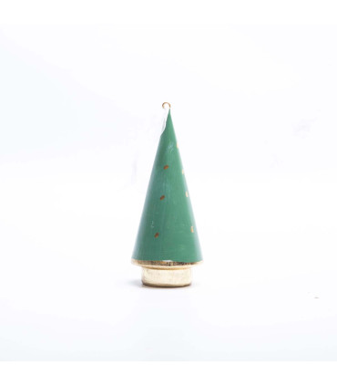 Adorno de Pino con Copos Verde 12 cm Alparamis