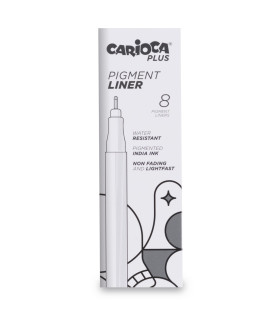 Marcadores Negros de Trazo 0.2 mm Pigment Liner Carioca Plus x 8