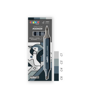 Marcadores Sketch Doble Punta Carioca Plus x 4 Gris