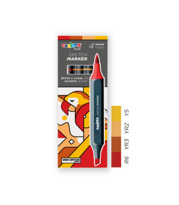 Marcadores Sketch Doble Punta Carioca Plus x 4 Rojo