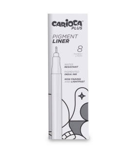 Marcadores Negros de Trazo 0.5 mm Pigment Liner Carioca Plus x 8