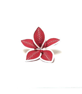 Adorno Estrella Federal Roja Borde Blanco 18 cm Alparamis A24-4206