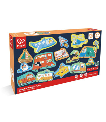 Rompecabezas Wheels and Wonders Hape