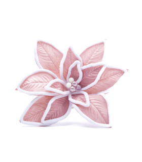 Adorno Estrella Federal Rosa Borde Blanco 30 cm Alparamis A24-4097