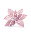 Adorno Estrella Federal Rosa Borde Blanco 30 cm Alparamis A24-4097