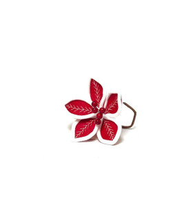 Adorno Estrella Federal Roja Borde Blanco 12 cm Alparamis A24-4208