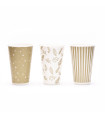 12 Paquetes de 8 Vasos Navidad Clásica Dorada
