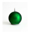 Vela LED Esfera de Vidrio Navideña 10 cm Verde Alparamis