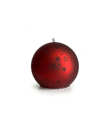 Vela LED Esfera de Vidrio Navideña 10 cm Roja Alparamis