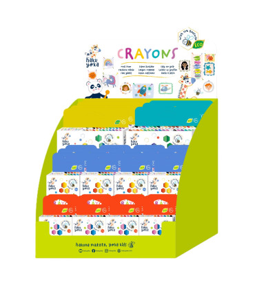 Crayones Spiral Haku Yoka 396 Pz en 4 Formatos con Exhibidor